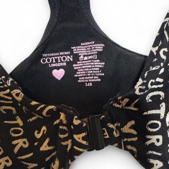 Victorias Secret Cotton Lingerie Racerback Bra Size 34B - Picture 3 of 4